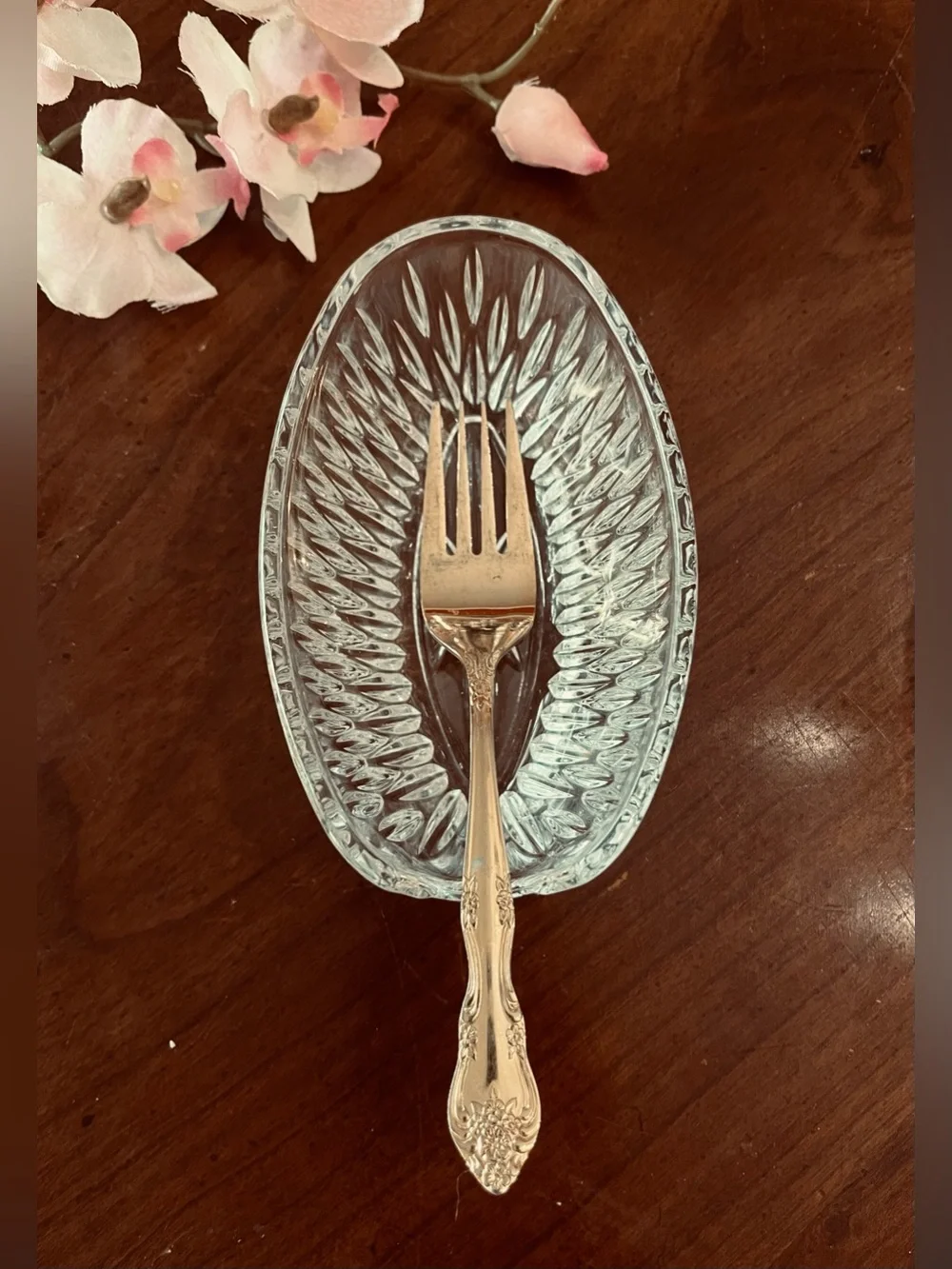VTG Princess House Highlights Lead Crystal Flatware Holders Set of 4